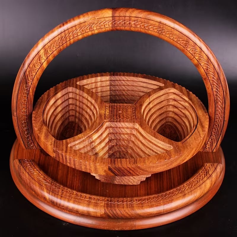 Owronline - Handmade wood carving fruit plate